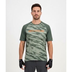 Yeti Cycles MTB Jersey Mens Large Sage Green Tiger Stripe Camo Trail Cycling Tee